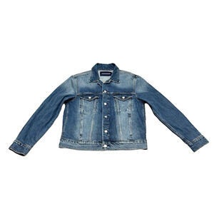 Calvin Klein Denim Trucker Jean Jacket Coat Women's Size M Medium Wash Blue